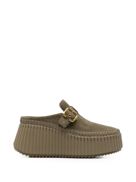 Papuci tip mules Chloé verde