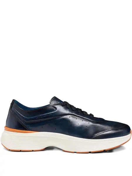 Sneakerși Santoni din piele albastru