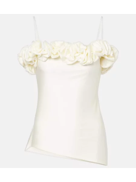 Top Coperni cu volane alb