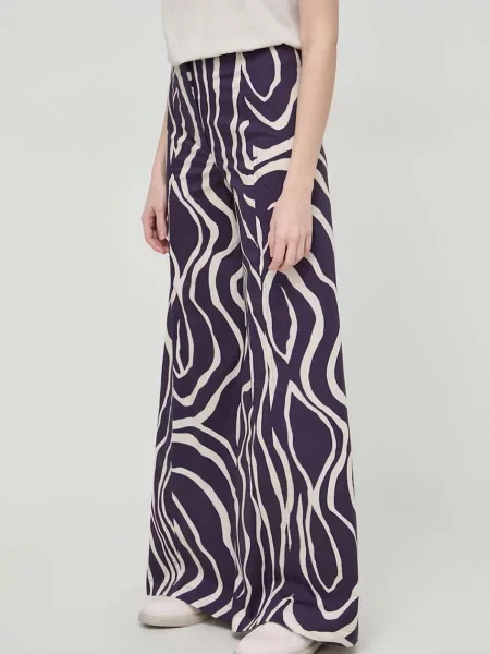 Liviana Conti pantaloni femei lat high waist violet