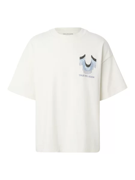 True Religion Tričko nebeská modř / černá bílá