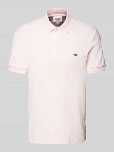 Koszulka polo o kroju regular fit z detalem z logo Lacoste różowe