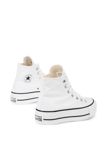 Top Converse cu platformă din canvas cu imagine alb
