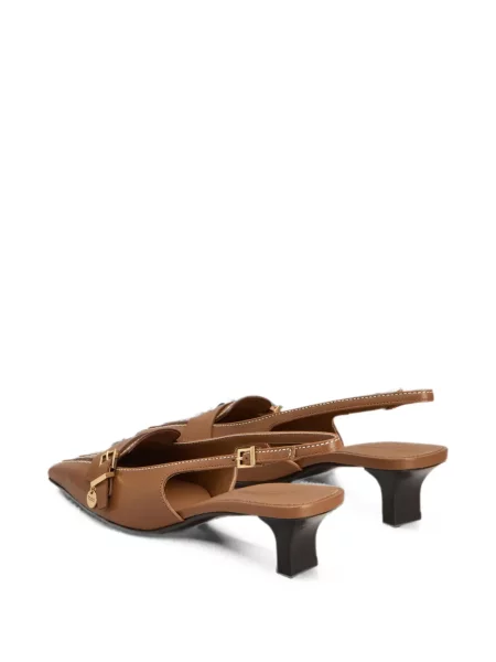 Pantofi cu toc Tod's din piele slingback maro