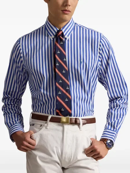 Tricou polo Polo Ralph Lauren cu glugă cu blană cu broderie roșu