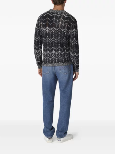 Pulover Missoni cu decolteu rotund albastru