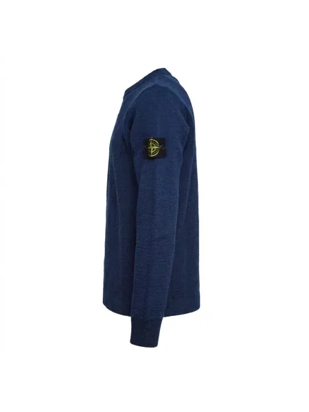 Dzianinowy sweter Stone Island z kamieniami niebieski