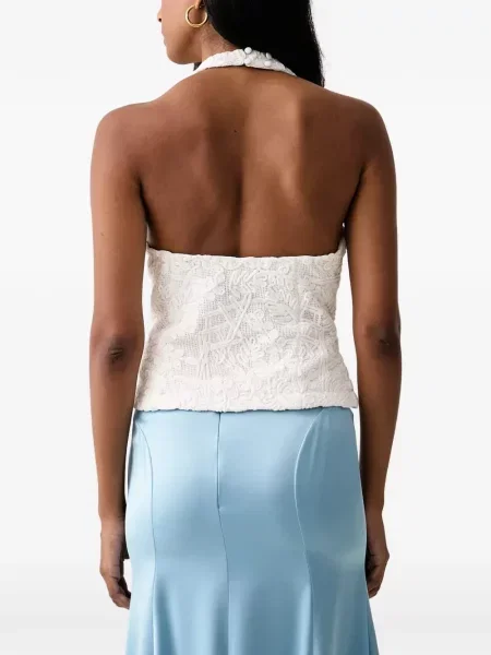 Top Bardot cu gât halter