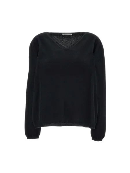 Sweter Stefano Mortari z dekoltem w serek czarny