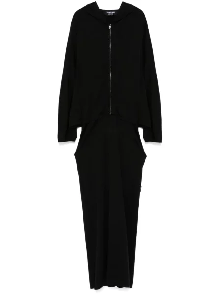 Rochie Tom Ford cu glugă de costum negru