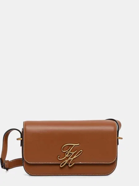 Tommy Hilfiger De piele geantă pe umăr maro