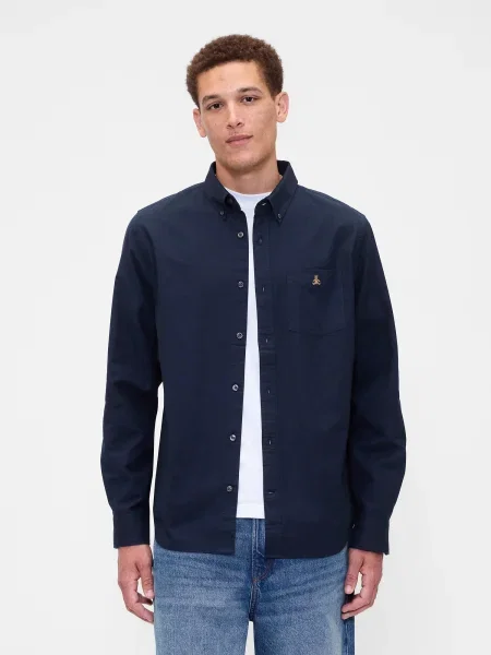 Cămașă Gap din țesătură twill albastru