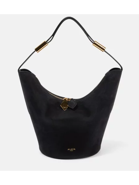 Torbica Alaia iz semiša črna