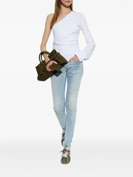 Слаб дънки skinny fit Dsquared2 с протрити краища синьо
