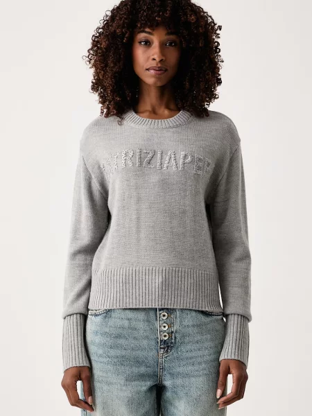 Patrizia Pepe homewear pulover za žene s vunom siva