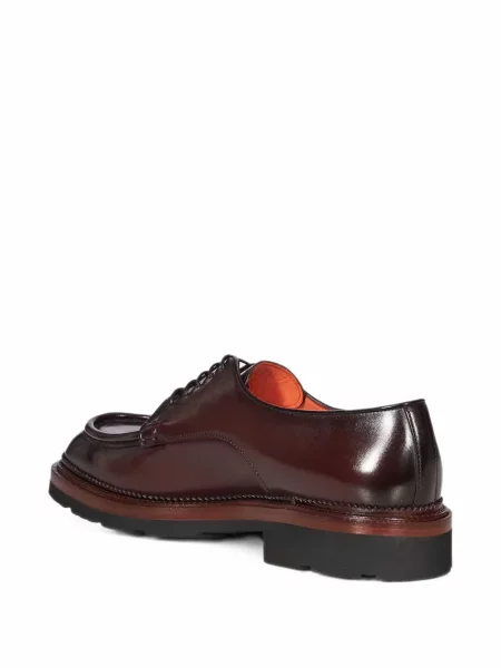 Pantofi Santoni cu șireturi din piele maro