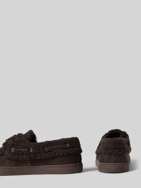 Loafersy z podszewką ze skóry jagnięcej z welurowej skóry bydlęcej Marc O'polo