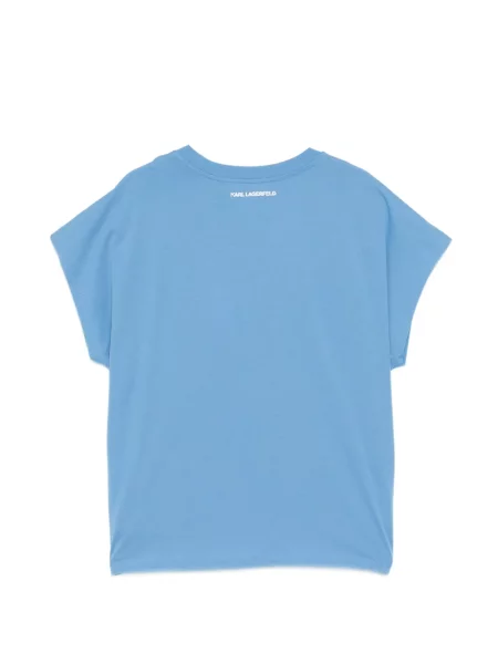 Tricou Karl Lagerfeld cu autograf albastru