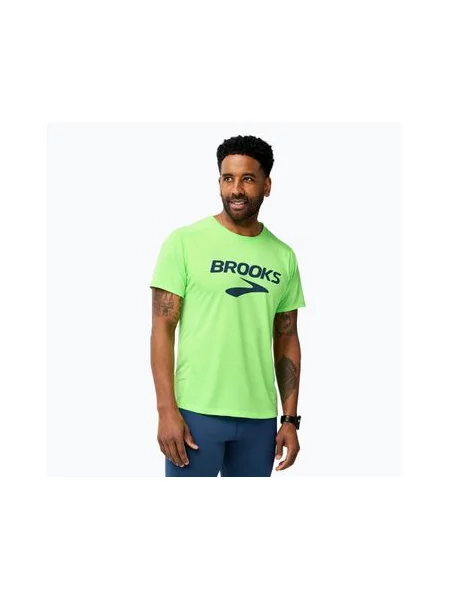 Бігова сорочка Brooks Distance neo limeade/брукс з логотипом