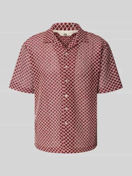 Koszula casualowa o pudełkowym kroju z ażurowym wzorem model ‘ZANDER’ Redefined Rebel czerwona