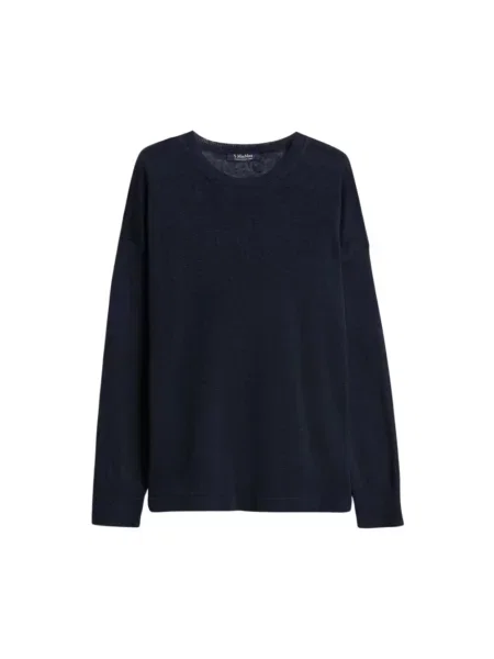 Lniany sweter Max Mara niebieski