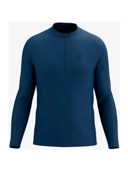 Koszulka Compressport Trail Half Zip z długim rękawem w kolorze granatowym L niebieska