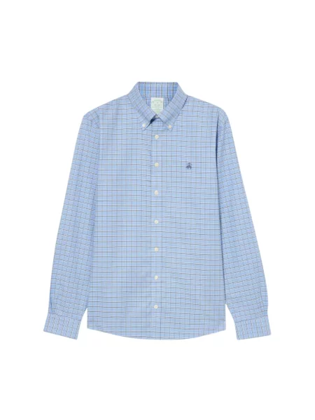 Koszula Brooks Brothers w kratkę flanelowa niebieska