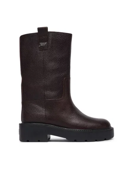 Tommy Jeans Kozaki Tjw Tubular Mid Boots ciemny brązowy