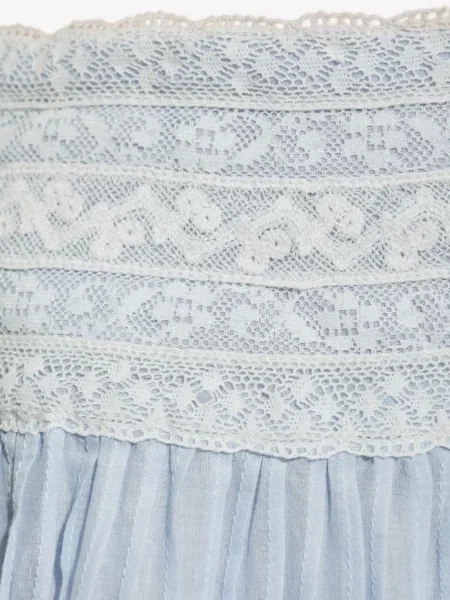 Fusta mini Loveshackfancy din dantelă albastru