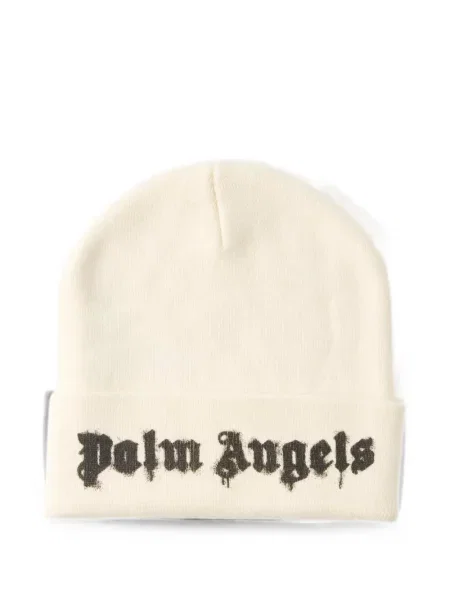 Căciulă Palm Angels cu autograf alb