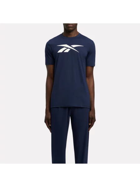 Reebok T-shirt ID Train Logo Stretch Techunisex Vector Navy Size: XS granatowa