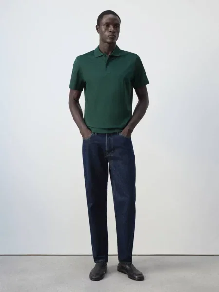 Koszulka polo regular fit bilardowa zieleń Mężczyzna XS MANGO MAN