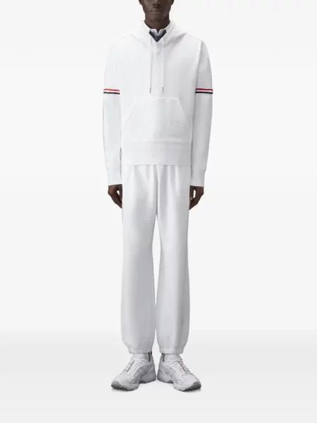 Hanorac cu glugă Thom Browne din jerseu alb