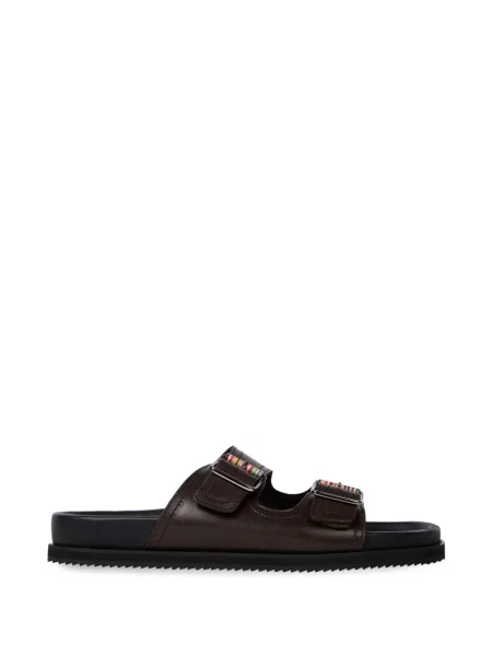 Sandale Paul Smith din piele cu cataramă maro