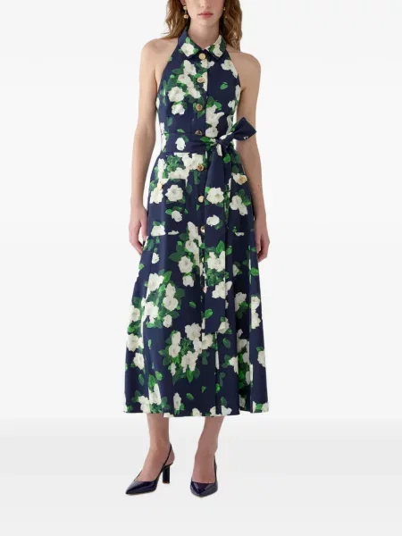 Rochie maxi Carolina Herrera cu imagine albastru