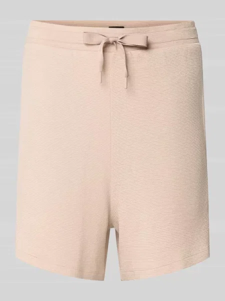 BOSS szorty gładkie high waist beżowy