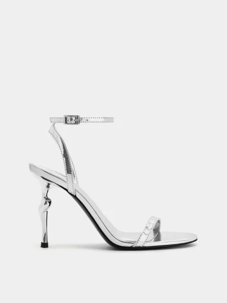 Кожаные босоножки Jw Pei серебряные