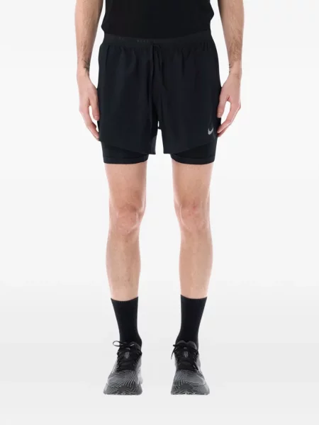 Pantaloni scurți Nike cu imagine din poplin negru