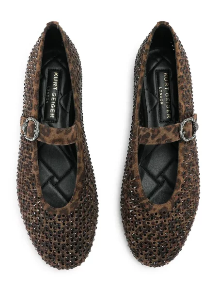 Kurt Geiger London balerinke semišaste Mayfair Ballet Flat rjava