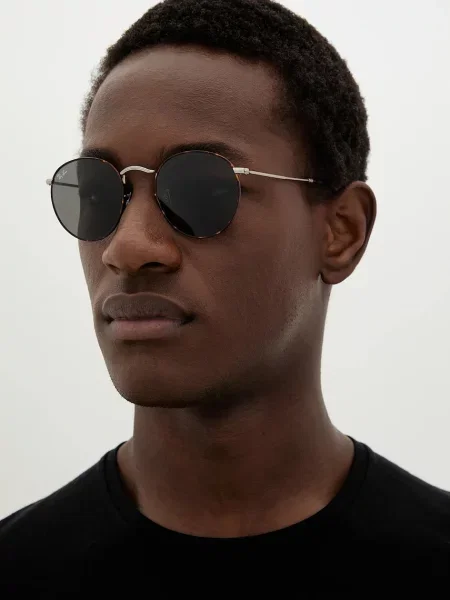 Ray-Ban Sončna očala ROUND METAL rjava