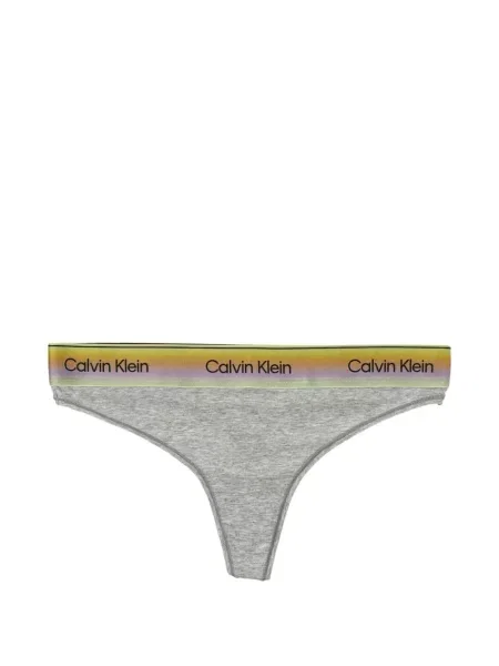 Chiloți tanga Calvin Klein cu autograf gri