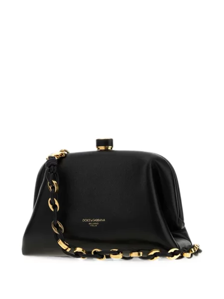Кожена чанта Dolce & Gabbana черно
