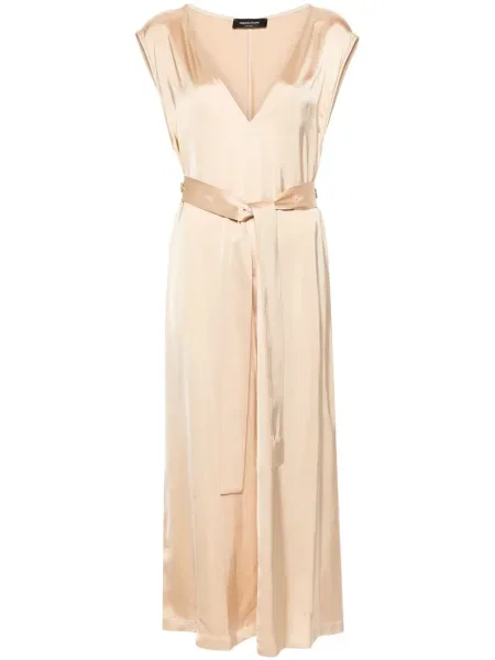 Rochie de satin Fabiana Filippi din satin cu decolteu în V roz