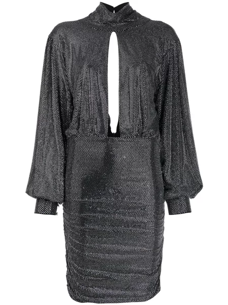 Rochie Philipp Plein din jerseu de costum argintiu