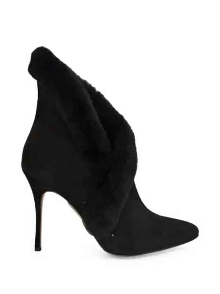 Cizme scurte Manolo Blahnik din piele de oaie negru