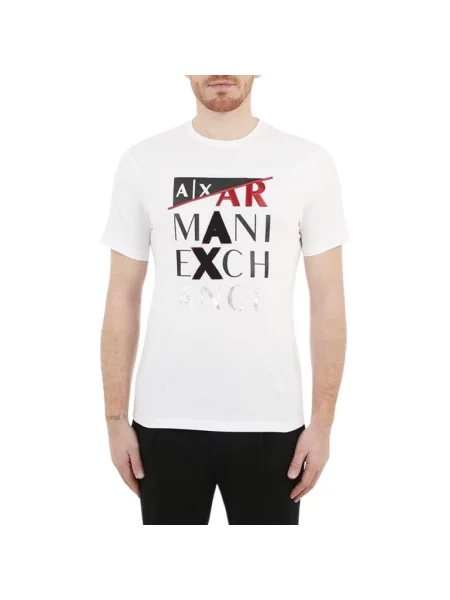 Koszulka Armani Exchange z dżerseju z logo biała