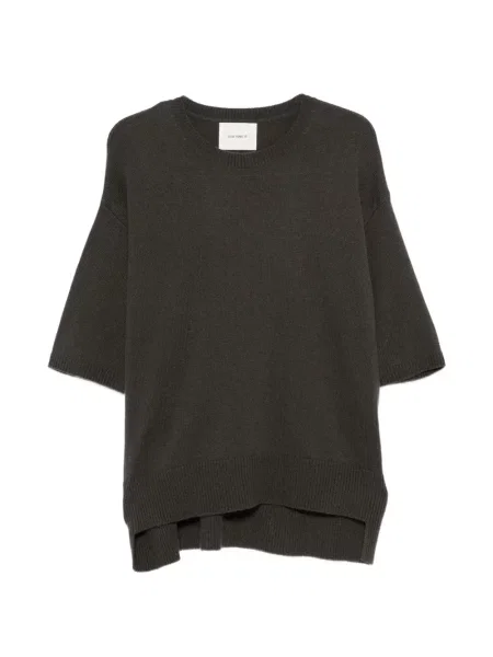 Pulover Lisa Yang cu decolteu rotund negru