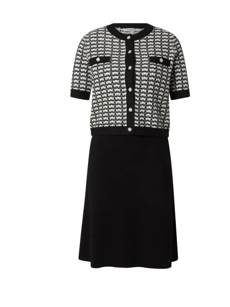 Morgan Rochie tricotat RESA / alb negru
