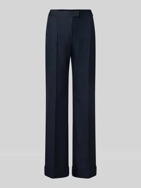 Spodnie Wide Leg z mieszanka model Boss granatowe