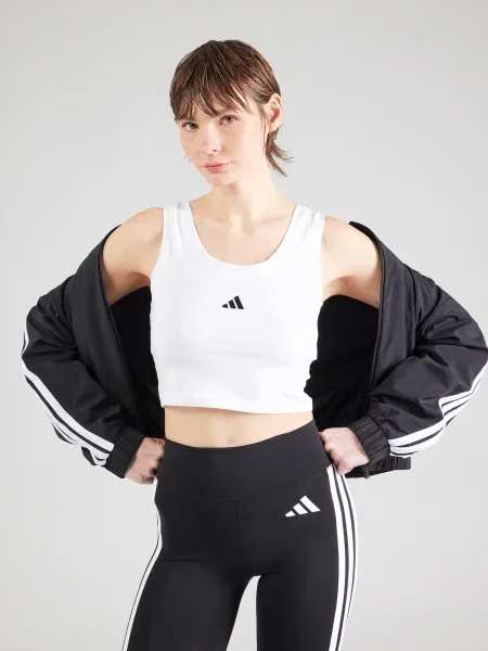 ADIDAS SPORTSWEAR Športni top Essentials črna bela